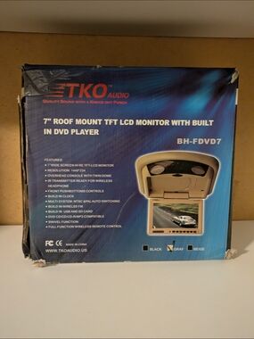 TKO 7" Roof Mount DVD/CD Player - Gray